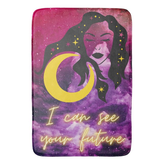 Fortune Teller - "I can see your future" Galaxy   Bath Mat (Front Vertical)