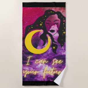 Fortune Teller - "I can see your future" Galaxy Beach Towel