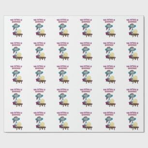 Fortune teller monkey wrapping paper
