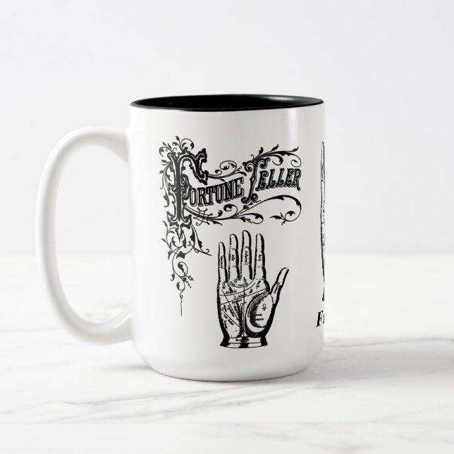 Fortune Teller - Palm Reader Divination Two-Tone Coffee Mug (Left)