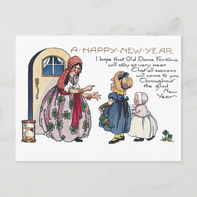 Fortune Teller Predicts Successful New Year Holiday Postcard (Front)