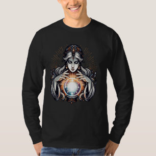 Fortune Teller Woman With Crystal Ball Fantasy Art T-Shirt