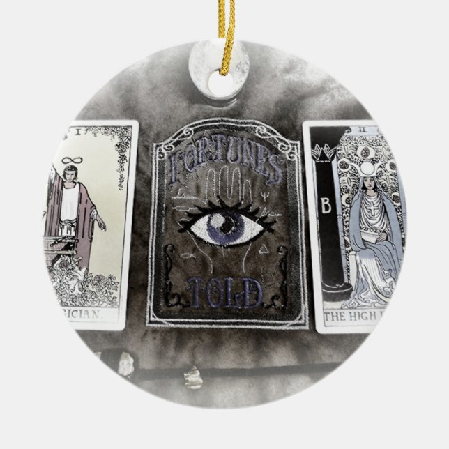 Fortunes Told Ceramic Tree Decoration (Front)