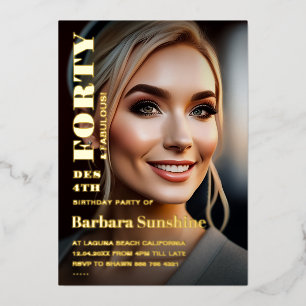 Forty 40th Birthday Elegant Modern Magazine Gold