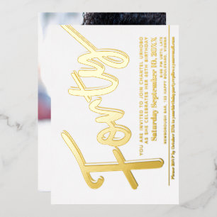Forty 40th Birthday party white with gold script