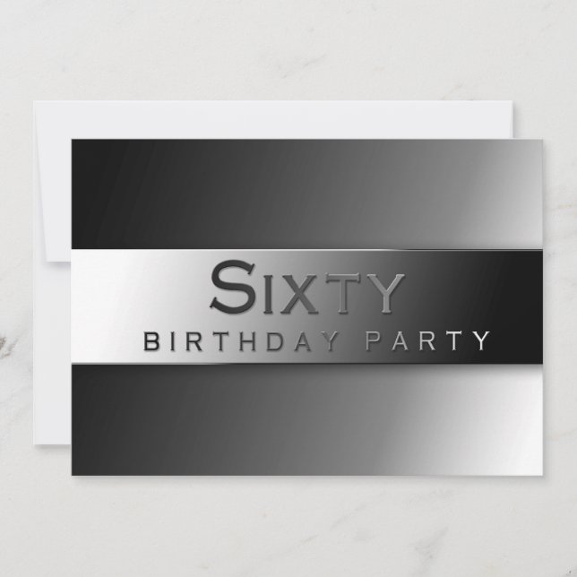 FORTY -  60 TH BIRTHDAY PARTY INVITATION - CLASSY (Front)
