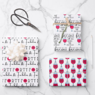 Forty and Fabulous Birthday Wrapping Sheets
