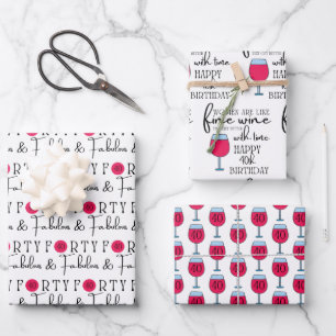 Forty and Fabulous Birthday Wrapping Sheets