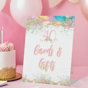 Forty and Fabulous Cards & Gifts Birthday Party Pedestal Sign