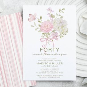 Forty and Flourishing Floral Birthday Invite