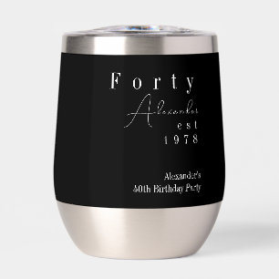 Forty Black and White 40th Birthday Party Favour