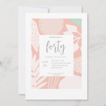 Forty | Elegant 40th Birthday Party Invitation