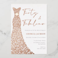 Forty & Fab Dress 40th Birthday Real Rose Gold 