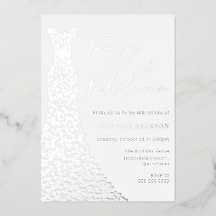 Forty & Fab Dress 40th Birthday Real Silver