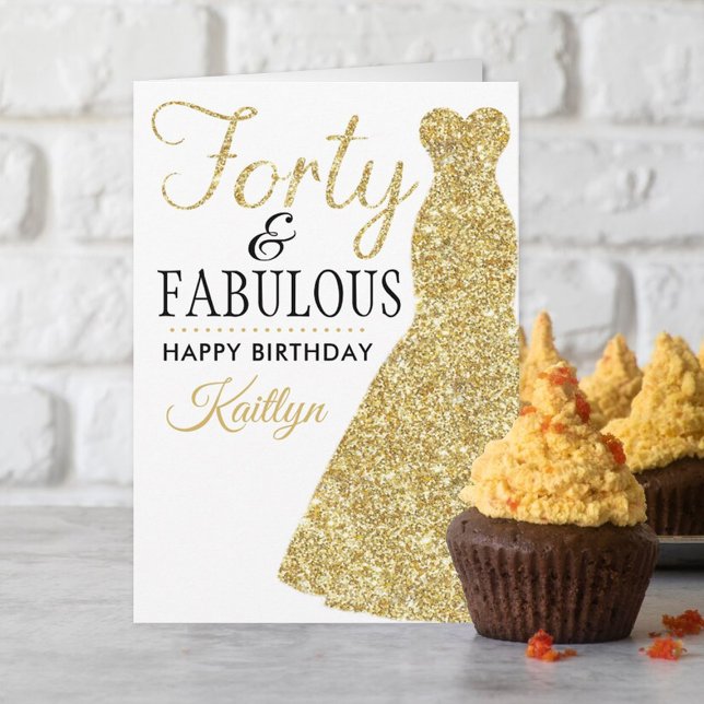Forty & Fabulous 40th Birthday Card (Creator Uploaded)