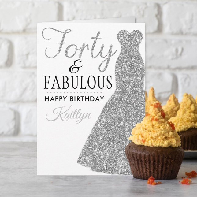 Forty & Fabulous 40th Birthday Card (Creator Uploaded)