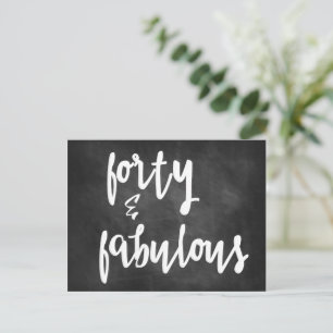 Forty & Fabulous - 40th Birthday Chalkboard Card