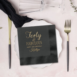 Forty & Fabulous! 40th Birthday Party Foil Napkins