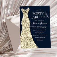 Forty & Fabulous!! Gold Dress Gown 40th Birthday