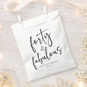 Forty & Fabulous Minimalist 40th Birthday Party Favour Bags