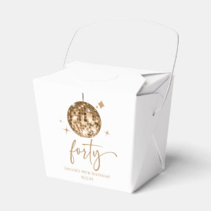 Forty Gold Disco Ball 40th Birthday Party Favour Box