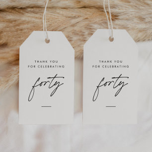 Forty Handwritten 40th Birthday For Her Favour Gift Tags