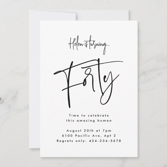 Forty  invitation (Front)