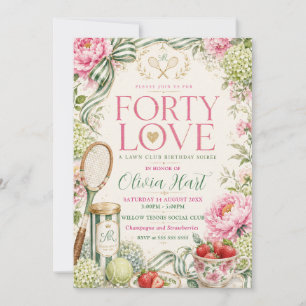 Forty Love Lawn Club Birthday Invitation