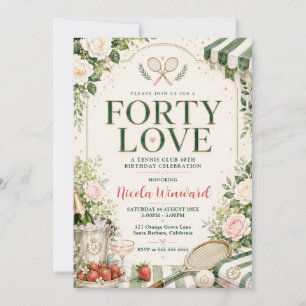 Forty Love Tennis Club Birthday Invitation