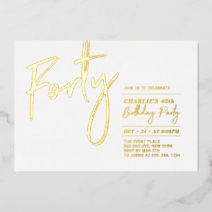 Forty   Modern Gold 40th Birthday Party