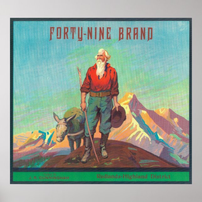 Forty Nine Orange LabelRedlands, CA Poster (Front)