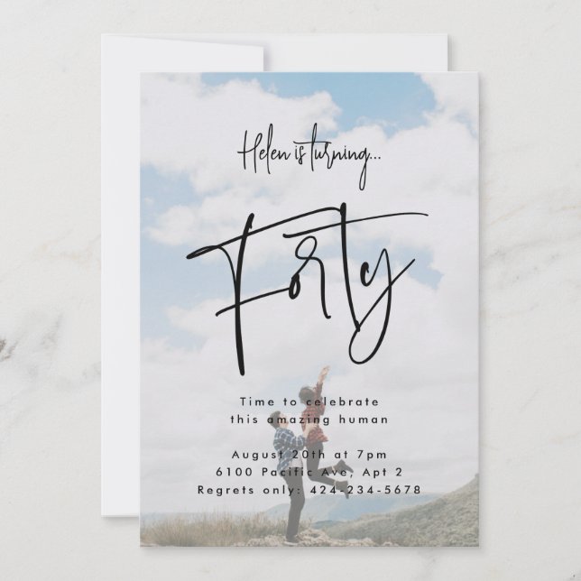 Forty Photo Invitation (Front)