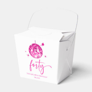 Forty Pink Disco Ball 40th Birthday Party Favour Box