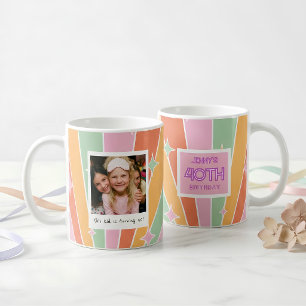 Forty Retro 40th Birthday Photo Coffee Mug