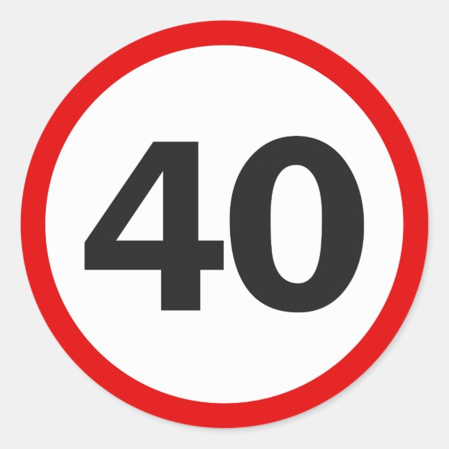 Forty Road Sign Classic Round Sticker (Front)