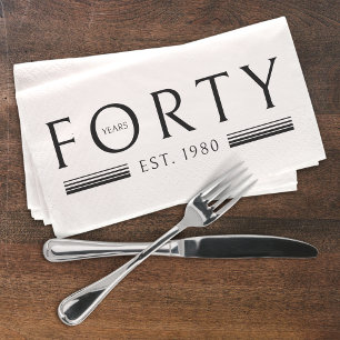 Forty Years 40th Birthday Napkin