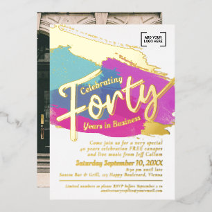 Forty years business anniversary gold art