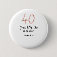 Forty years together black pink glitter bold lette
