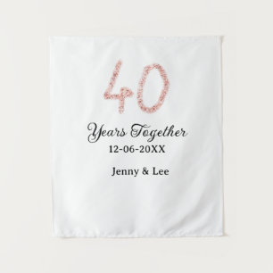Forty years together black pink glitter bold lette tapestry