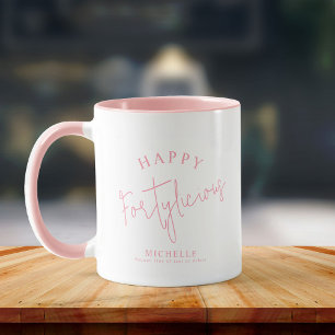 Fortylicious 40th Birthday Gift Fun Elegant Script Mug