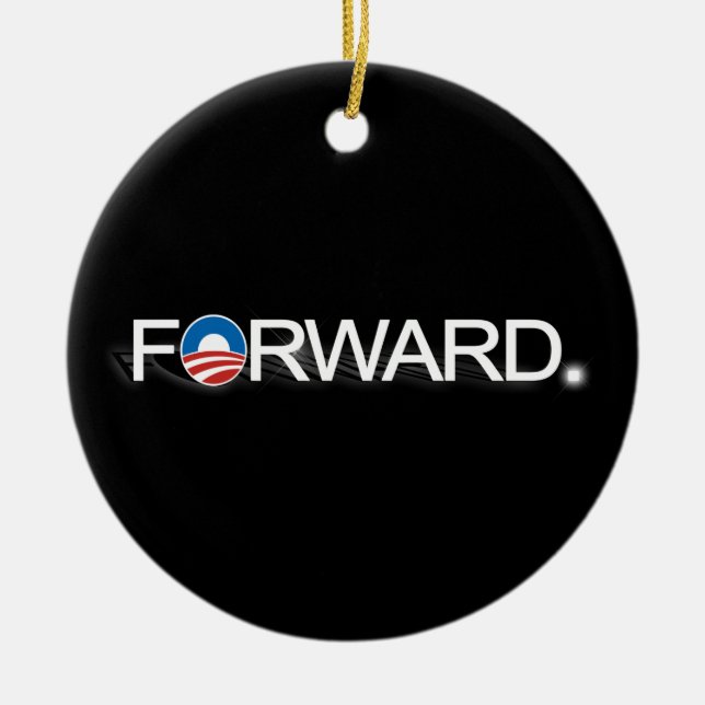 Forward for Obama 2012 Ceramic Tree Decoration (Front)