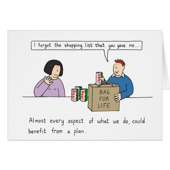 Forward Planning Humour Cartoon Couple (Front Horizontal)
