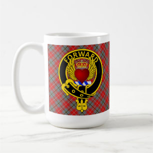 "FORWARD" Winged Heart Red Douglas Tartan Mug