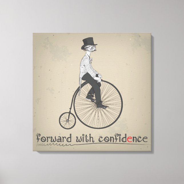 Forward With Confidence Vintage Bicycle Canvas Print (Front)