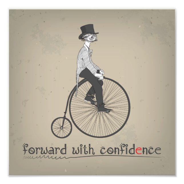 Forward With Confidence Vintage Bicycle Photo (Front)