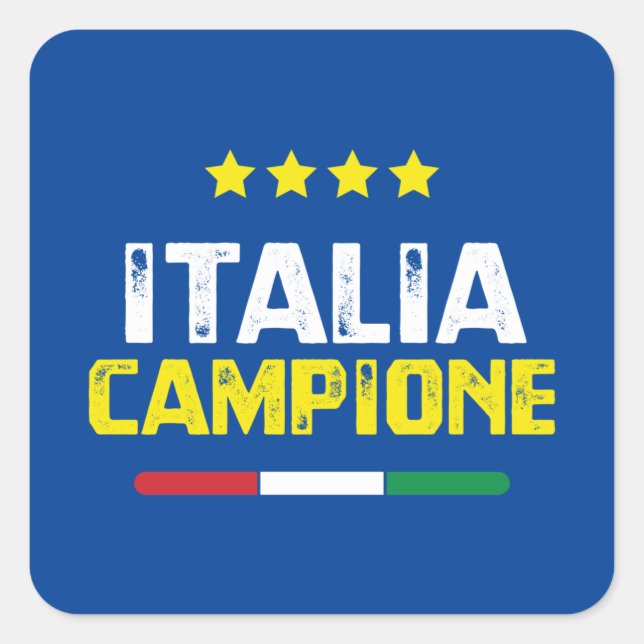 Forza Azzurri Italia Campione Square Sticker (Front)