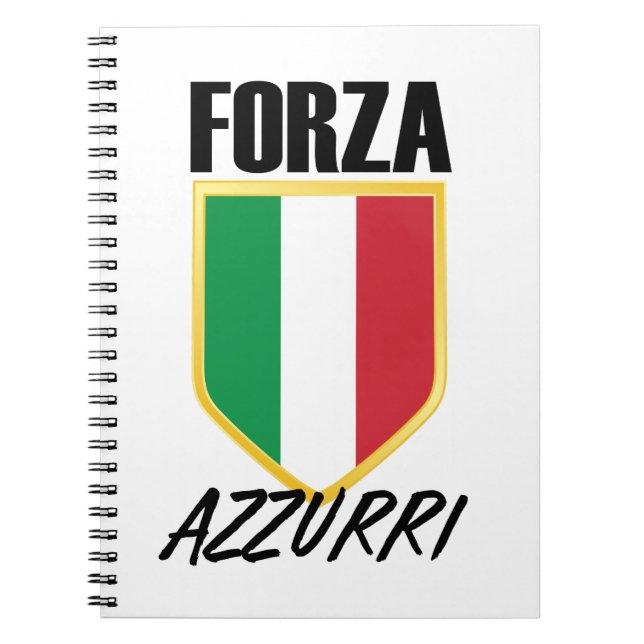 Forza Azzurri Italy Flag Soccer Notebook (Front)
