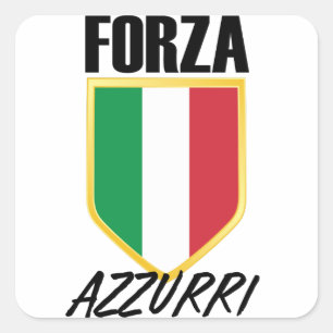Forza Azzurri Italy Flag Soccer Square Sticker