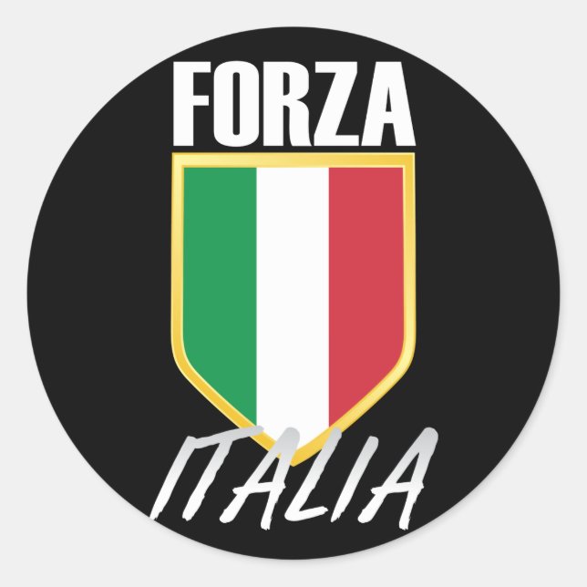 Forza Italia Italian Flag Soccer Classic Round Sticker (Front)