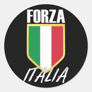 Forza Italia Italian Flag Soccer Classic Round Sticker